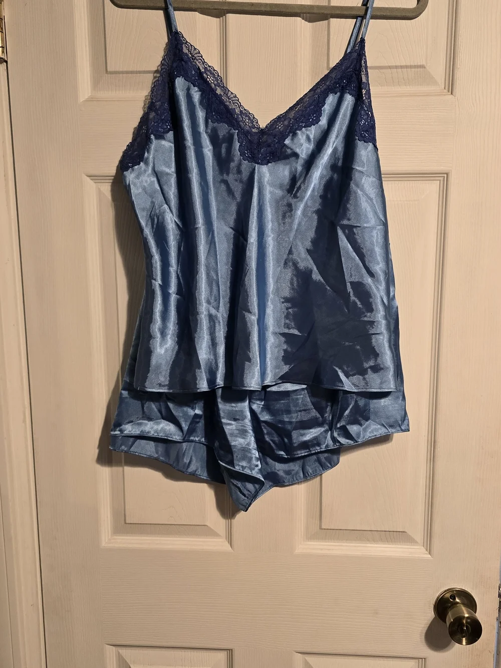 Source Unknown Blue Satin Cami & Short Sleep Set